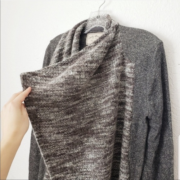 LUCKY Brand Striped Marl Ooen Knit Waterfall Cardigan - Picture 8 of 9